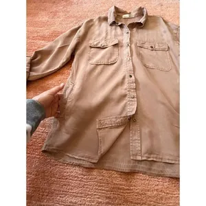 Be cool S/M 100% Tencel Utility Shirt Jacket Snap Buttons thumbnail 3