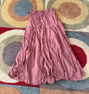 Haeof Blush Pink Midi Ruffle Skirt / Can be worn as a halter dress also Small thumbnail 1