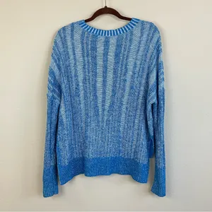 Anthropologie Pilcro Blue Textured High-Low Relaxed Pullover Sweater Size M‎ thumbnail 10