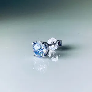 Diamonique sterling silver stud earrings thumbnail 4