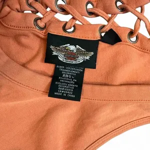 Harley Davidson Women's Tank Top Lace Up Back Sugar Skull Rhinestone Biker thumbnail 4