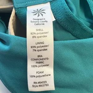 Athleta 903763 Womens Ruched Racerback Bra Tank Top Size 36DD Teal‎ Stretch Yoga thumbnail 4