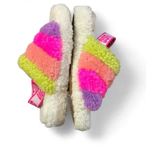 UGG Colorful Cozy Slippers – Women’s Size 10, Bright & Barely Worn thumbnail 6