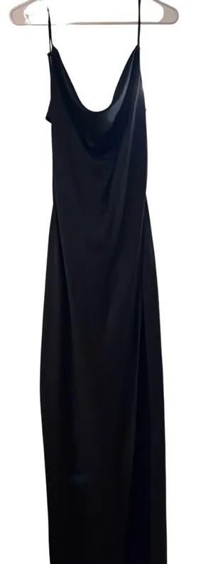 Oh Polly Black Carmela Cowl Neck High Slit Maxi Dress thumbnail 1