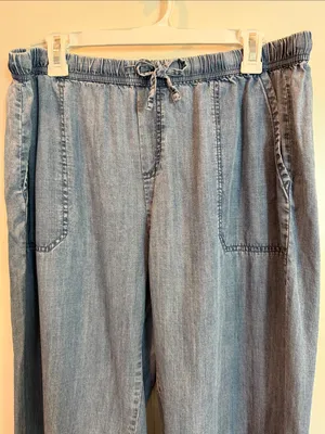 SPLENDID Wide Leg Pant - Lightweight Blue Denim - Size XL - Angie Indigo Pants thumbnail 7