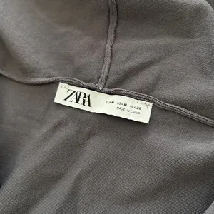 Zara Knit Charcoal Gray Hooded Wrap Tie Top Size M thumbnail 5