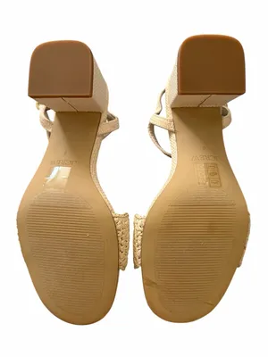 NWOB J.CREW FACTORY Woven Raffia Heeled Sandals Cream 6 thumbnail 5