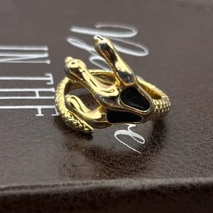 Vintage Gold Skeleton Hand Wrap Ring Gothic Halloween Punk Statement Size 7.5 thumbnail 5