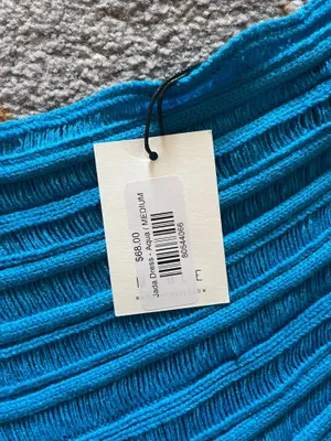 one Shoulder Knit Mini Dress Blue Size M thumbnail 5
