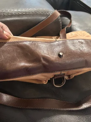Valentina Brown Leather Interior Tote Tan thumbnail 8