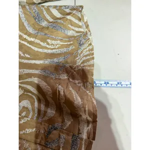 Carlisle Silk Blouse Womens Size 4 S Tan Zebra Print Y2K Safari Quiet Luxury thumbnail 9