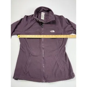 North Face Sweatshirt Womens‎ Medium Hoodie Full Zip Long Sleeve Purple TKA 200 thumbnail 3