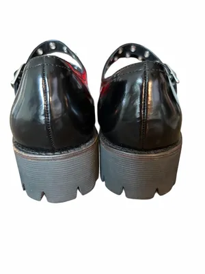 Intentionally Blank Black Patent Leather Studded Double-Strap Mary Jane Shoe 9 thumbnail 7