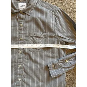 Aerie Off Duty Flannel Pajama Set. Gray/white. Size XXS thumbnail 2
