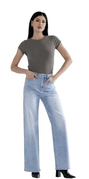 Mica Los Angeles Super High Rise Straight Leg Jeans Size 31 Loose Fit thumbnail 1