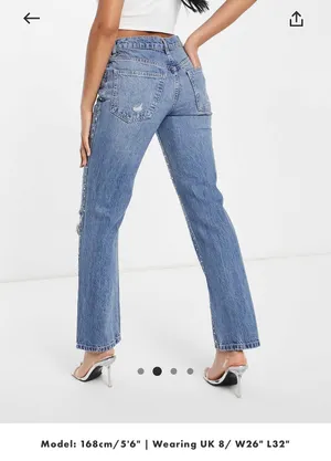Diamanté jeans ASOS Design Blue Size 28 thumbnail 3