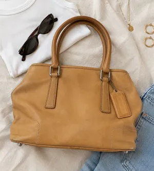 Vintage Coach Hampton Tote / Tan Leather Satchel from 2001 thumbnail 1