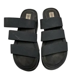 STEVE MADDEN Calvina Black Three Straps Platform Sandal thumbnail 1