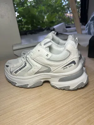 White and gray athletic sneakers Size 9 thumbnail 3