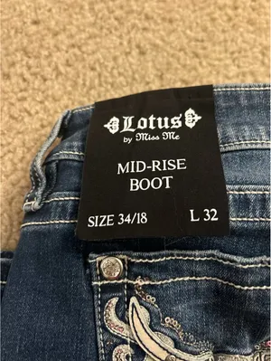 E309 lotus by miss me mid-rise boot size 34/18 l32 jeans thumbnail 6