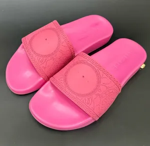VERSACE Hot Pink Medusa Palazzo Pool Slides MISSING MEDUSA thumbnail 1