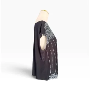 Vintage Y2K Dressbarn Collection Size 18 Black Silver Beaded Party Top USA thumbnail 4