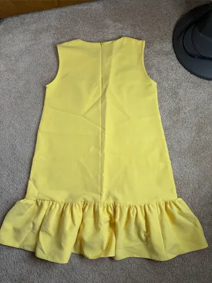Van Gils Lemon Yellow Retro Sleeveless Babydoll Above Knee Dress. Size M thumbnail 6