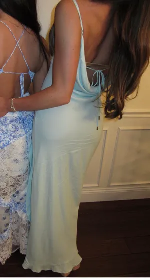 Revolve Rizzo Ruffle Maxi Dress Ice Blue thumbnail 4