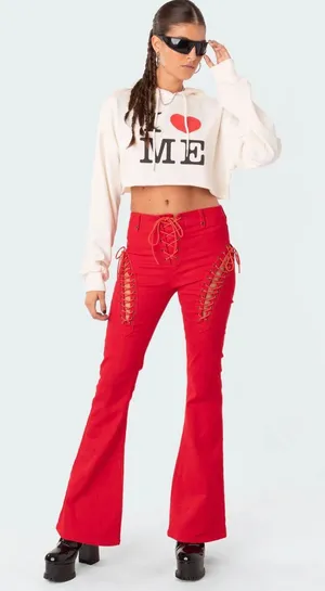 Red Flare Pants thumbnail 2