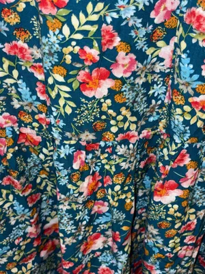 Natural Life Floral Rebecca Tiered Midi Dress Blue Floral Size M thumbnail 5