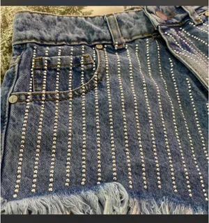 Rhinestone shorts Blue Size XS thumbnail 3