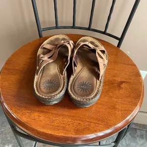 Ugg Lanni Leather‎ Sandals in Caramel Size 9 thumbnail 4
