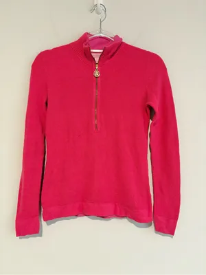 Lilly Pulitzer Women's 1/4 Zip Pullover sweater pink Size Small thumbnail 1