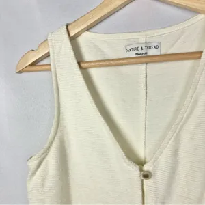 Madewell Texture‎ & Thread White Button Front Tie Tank Top S thumbnail 4