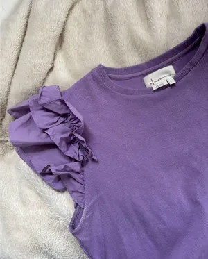 Anthropologie Ruffle Sleeved Top thumbnail 1