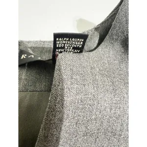 Ralph Lauren Grey Virgin Wool Blend Notched V-Neck Sheath Dress Size 4 thumbnail 10
