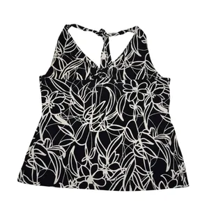 Y2K Black & White Floral Halter Swim Top thumbnail 3