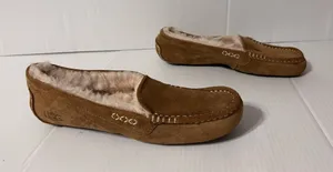 UGG SN 1106878 Ansley brown suede sheepskin-lined slippers women size 9 thumbnail 1