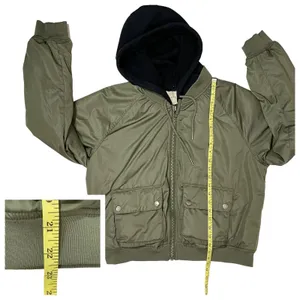Aeropostale Hooded Bomber Jacket - Green - Large thumbnail 5