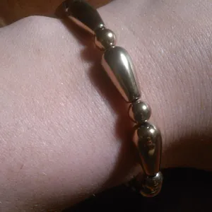 Golden Color Hematite Beaded Stretch Bracelet thumbnail 10