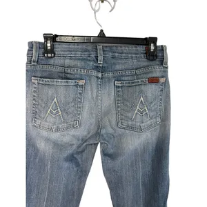 7 For All Mankind Size 28 Light Wash‎ Low Rise Straight Jeans thumbnail 3