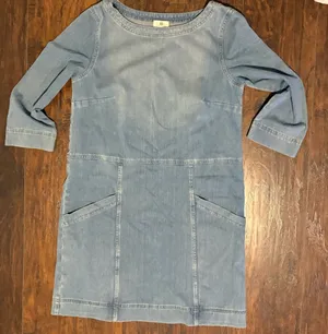 AG Adriano Goldschmied Denim Cocoon Dress Blue Size M thumbnail 3