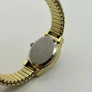 Gold-tone Oval Case Stainless Steel Stretch Band Women’s Watch Working thumbnail 6