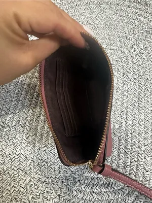 Coach Pebbled‎ Leather Wristlet - Mauve Pink thumbnail 4