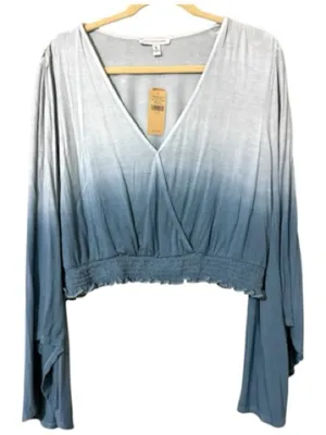 American Eagle Outfitters size xxl v-neck pullover wide sleeve dip dyed top new thumbnail 1
