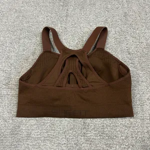 Shefit Sports Bra Womens Medium Raceback Front Zip Closure Padded Brown thumbnail 5