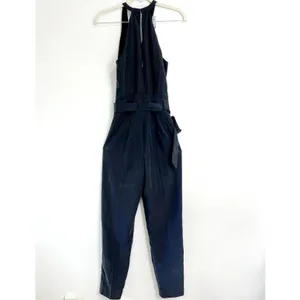 Express Sleeveless Jumpsuit Back Zip Black Size Zero Belted Casual‎ Classic 90's thumbnail 2