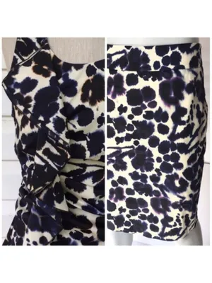 NEW Ann Taylor Petite Ivory Abstract Floral Top & Pencil Sk thumbnail 8