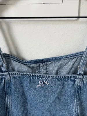 Anthropologie Damson Madder Lana Drop-Waist Mini Dress in Blue Denim thumbnail 8