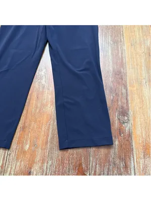 Lululemon Stretch Mid-Rise Cropped Pant 23" True Navy Blue Drawstring Trousers 4 thumbnail 4
